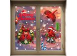 Inf Set Di 2 Adesivi Decorativi Natalizi - Uccelli Di Zucchero Creativi In Pvc