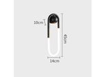 Applique Minimalista, Design A U, Efficienza Energetica, Nero-45, Luce Calda
