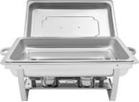 Chafing Dish Scalda Buffet, Rettangolare 9 L, Acciaio Inox, Colore Argento