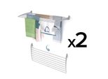 2X Stendibiancheria A Parete In Alluminio, Ideale Per Bagno, Balcone O Lavanderia - Foxydry Fold Down 116 Cm