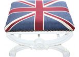 Casa Padrino Sgabello Barocco / Sgabello A Croce Union Jack / Bianco