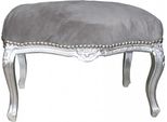 Casa Padrino Sgabello Barocco Grigio Medio / Argento - Mobili In Stile Antico - Sgabello