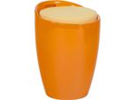Sgabello Di Design Casa Padrino Arancione Con Cuscino Di Seduta E Vano Portaoggetti Sotto La Seduta