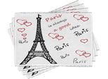 Abakuhaus Tovagliette Torre Eiffel, Torre Eiffel "Parigi è Sempre Una Buona Idea"" Luoghi Turistici Dolce Amore, 30 X 45 Cm, Rosso Nero Bianco"