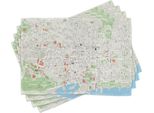 Abakuhaus Tovagliette Con Mappa, Mappa Delle Strade Dei Quartieri Di Barcellona Di Interesse Turistico, 30 X 45 Cm, Verde Lime E Azzurro