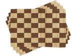 Abakuhaus Tovagliette A Quadri, Scacchiera Vuota In Legno Con Texture A Mosaico Marino, Tema Hobby Scacchi, 30 X 45 Cm, Marrone Chiaro