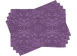 Tovagliette Abakuhaus Con Motivo Melanzana, Splendidi Fiori Ben Disegnati Su Sfondo Damascato Rosso Porpora Con Decorazione Floreale, 30 X 45 Cm, Viola