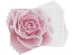Tovagliette Abakuhaus Rosa Pallido, Romantico Bouquet Di Rose E Petali Di Fiori, Tema Romantico Per Matrimoni, 30 X 45 Cm, Rosa Pallido E Bianco