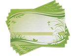 Tovagliette Abakuhaus Verdi, Fresca Primavera, Ispirazione Naturale, Motivo Astratto Ondulato, Erba E Farfalle, 30 X 45 Cm, Verde Mela E Verde Felce