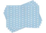 Tovagliette Abakuhaus, Acquerello Bianco Su Sfondo Blu, Stile Retrò, Pois, Motivo Per Bambini, 30 X 45 Cm, Azzurro E Bianco
