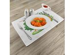 Abakuhaus Tovagliette Verdi E Arancioni, Bicchiere Di Succo D'arancia Su Sfondo Verde Con Fette Di Frutta E Foglie, 30 X 45 Cm, Multicolore