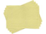Abakuhaus Tovagliette Gialle E Bianche, Effetto Acquerello Artistico Con Pennellate Infantili Disegnate A Mano, 30 X 45 Cm, Giallo Bianco Verde Menta