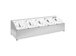 Vidaxl Supporto Gastronorm Con 5 Contenitori Gn 1/6 In Acciaio Inox