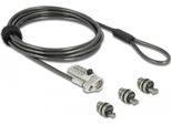 Cavo Di Sicurezza Per Notebook Navilock Con 3 Teste Di Chiusura E Blocco A Combinazione Per Kensington, Noble Wedge E Nano Slot