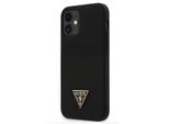Guess Guhcp12Slstmbk Iphone12 Mini 5,4 Nero/Czarny Custodia Rigida In Silicone Logo Triangolo