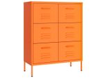Syfax™ Cassettiera Arancione 80X35X101,5 Cm In Acciaio