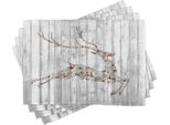 Tovagliette Abakuhaus Con Motivo Cervo, Colorate Immagini Di Animali Con Diversi Elementi Natalizi Artistici Su Assi Di Legno, 30 X 45 Cm, Multicolore Grigio