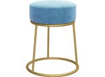 Vidaxl Sgabello Rotondo In Velluto Blu Chiaro