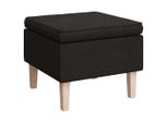 Syfax™ Poggiapiedi Con Gambe In Legno Nero In Tessuto