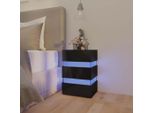 Vidaxl Comodino A Led Nero Lucido 45X35X67 Cm Materiale In Legno