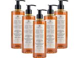 Prija Shampoo Doccia 5 X 380Ml Set - Gel Doccia E Shampoo Tonificante 2 In 1 Con Ginseng - Naturale E Vegano
