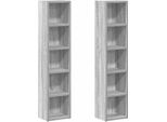 Scaffali Per Cd 2 Pz. Grigio Sonoma 21X16X93,5 Cm Materiale A Base Di Legno