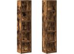 Scaffali Per Cd 2 Pz. Rovere Fumé 21X16X93,5 Cm Materiale A Base Di Legno