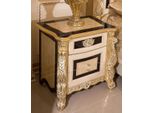 Casa Padrino Comodino Barocco Bianco / Beige / Nero / Oro - Sontuoso Comodino In Stile Barocco Con 3 Cassetti - Mobili In Stile Barocco - Mobili Barocchi - Interni Barocchi