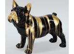 Casa Padrino Statuetta Decorativa Cane Bulldog Nero/Oro 89 X H. 68 Cm - Scultura Decorativa In Resina - Decorazione Soggiorno - Statuetta Decorativa Animale