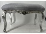 Casa Padrino Sgabello Barocco Grigio/Argento - Sgabello Antico Fatto A Mano - Mobili Da Salotto In Stile Barocco - Mobili Barocchi - Nobile E Magnifico