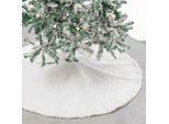 Jopassy Coperta Albero Di Natale Coperta Albero Di Natale In Pelliccia Sintetica Bianca Gonna Rotonda Tappeto Feltro Per Neve Albero Di Natale Decorazione Albero Di Natale, 90Cm