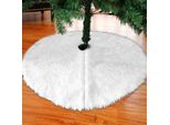 Yakimz Coperta Albero Di Natale Coperta Albero Di Natale Bianco Peluche Gonna Tappeto Albero Di Natale Rotondo Feltro Coperta Albero Di Natale In Pelliccia Sintetica Bianco, 122Cm