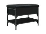 Syfax™ Panca Porta Scarpe Nera 62X42X45 Cm In Legno Multistrato