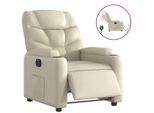 Vidaxl Poltrona Relax Elettrica In Pelle Finta Crema
