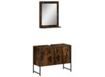 Vidaxl Set Di Mobili Da Bagno A 2 Pezzi In Legno Di Quercia Fumé