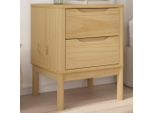 Comodino Marrone Cera 45X39X57 Cm In Legno Di Pino Massiccio
