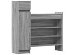 Vidaxl Scarpiera Grigia Sonoma 100,5X28X100 Cm Materiale A Base Di Legno