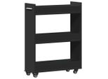Vidaxl Armadio Con Rotelle Nero 60X22X79 Cm Materiale A Base Di Legno