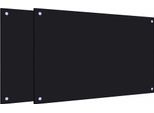 Vidaxl Alzatina Da Cucina 2 Pezzi Nero 80X50 Cm Vetro Temperato
