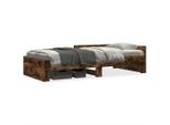 Vidaxl Struttura Letto Senza Materasso In Rovere Fumé 100X200 Cm Materiale A Base Di Legno