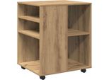 Vidaxl Armadio A Rotelle Rovere Artisan 60X53X72 Cm Materiale A Base Di Legno