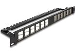 Delock 19" Keystone Patchpanel 24 Port Gewinkelt Mit Entlastungsschiene (67042)"