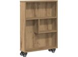 Vidaxl Carrello Portaoggetti Stretto Artisan Oak 48X13X68 Materiale A Base Di Legno