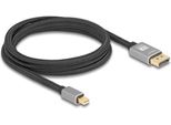 Delock Mini Displayport A Displayport 8K 60 Hz 2 M Grigio