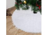 Coperta Per Albero Clanmacy Coperta Per Albero Di Natale Ø 90 Cm, Bianco Bianco - Coperta Per Albero Di Natale Sottofondo Per Albero Di Natale, Albero Di Natale