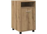 Vidaxl Armadio Con Rotelle Rovere Artisan 33X38X60 Cm Materiale A Base Di Legno