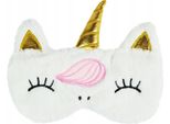 Maschera Per Il Sonno Da Unicorno Bianco, Leggera, Confortevole, Corno D'oro