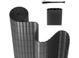 Jayseuw Pvc Privacy Schermo Recinzione Privacy Per Recinzione Giardino Resistente Alle Intemperie Grigio 140X500Cm
