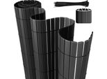 Jayseuw Pvc Privacy Schermo Recinzione Privacy Per Recinzione Giardino Resistente Alle Intemperie Grigio 100X900Cm