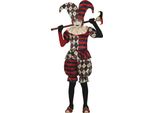 Clown Arlecchino Costume Halloween Buffone Vestito Bambini Divertimento, Taglia: 128/134 Colore: Nero
